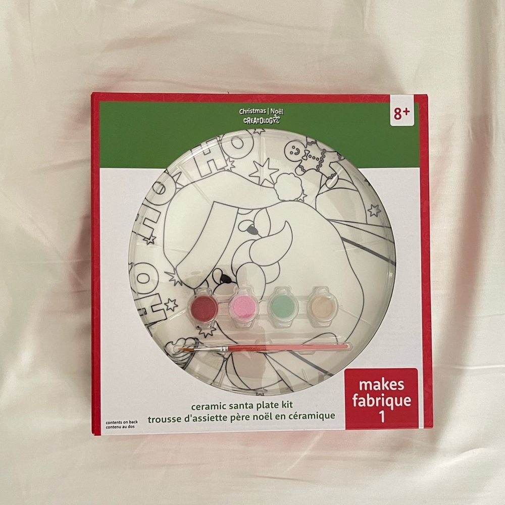 Creatology Christmas Noel Ceramic Santa Plate Kit NWT